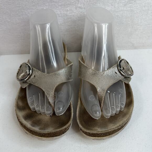 Mephisto Women's 38 US 8 Sandal Natalina Platinum Metallic Leather Lightweight - Picture 5 of 10